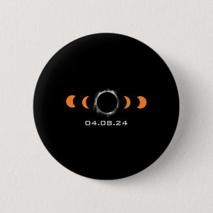 Total Sun Eclipse Solar April 8 2024 Path Of Total 2 Inch Round Button