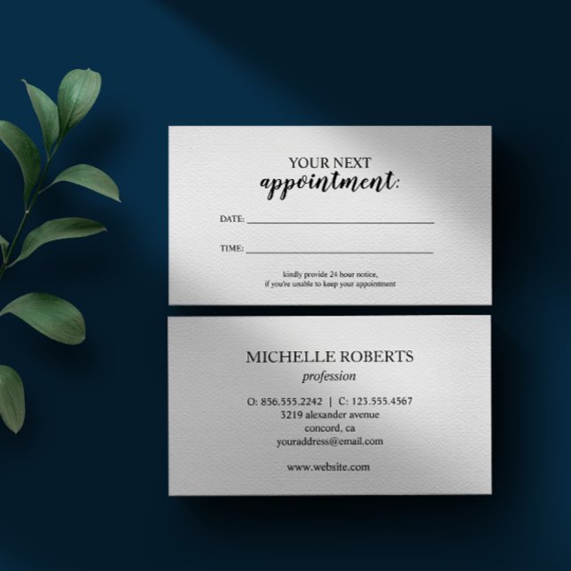 Total White | Classic Cursive Handwriting Elegant Business Card (Creator Uploaded)