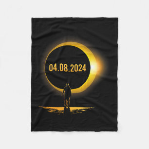 Totality 04 08 24 Funny Total Solar Eclipse 2024 Fleece Blanket