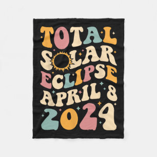 Totality 04 08 24 Total Solar Eclipse 2024 Groovy  Fleece Blanket