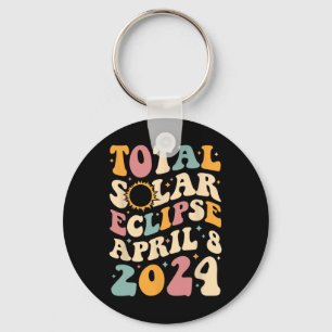 Totality 04 08 24 Total Solar Eclipse 2024 Groovy  Keychain