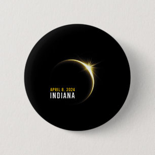 Totality 04 08 24 Total Solar Eclipse 2024 Indiana 2 Inch Round Button