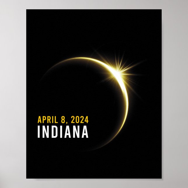 Totality 04 08 24 Total Solar Eclipse 2024 Indiana Poster (Front)