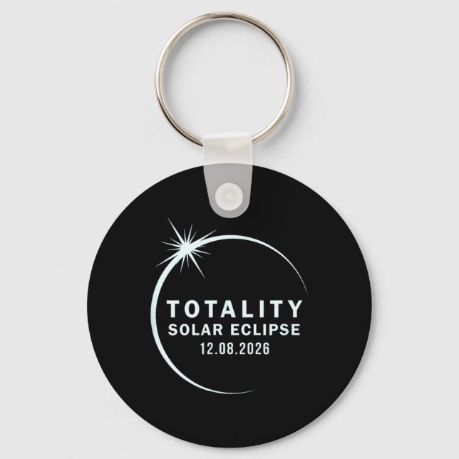 Totality 2026 Total Solar Eclipse Keychain (Front)
