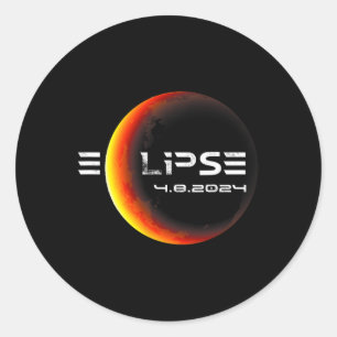 Totality 4.08.2024 Total Solar Eclipse 2024 Classic Round Sticker