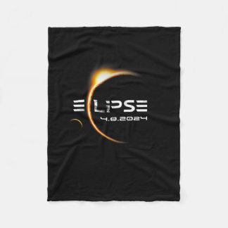 Totality 4.08.2024 Total Solar Eclipse 2024  Fleece Blanket