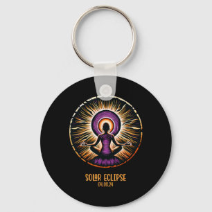 Totality April 8 Total Solar Eclipse Women Yoga _2 Keychain