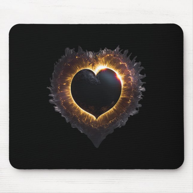 Totality Girls Heart Shape Total Solar Eclipse 202 Mouse Pad (Front)
