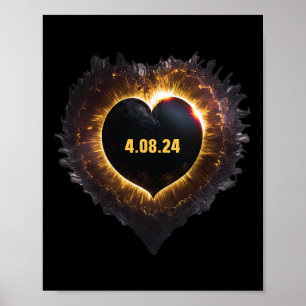 Totality Girls Heart Shape Total Solar Eclipse 202 Poster