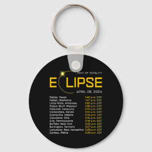 Totality Path 2024 Eclipse Map Total Eclipse Astro Keychain