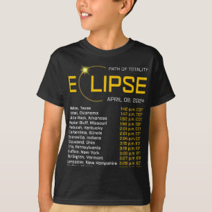 Totality Path 2024 Eclipse Map Total Eclipse Astro T-Shirt