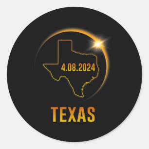 Totality Solar Eclipse April 8 2024 Texas  Classic Round Sticker