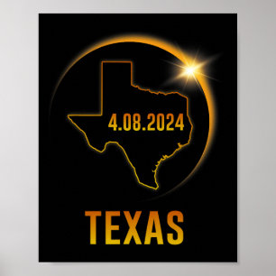 Totality Solar Eclipse April 8 2024 Texas  Poster