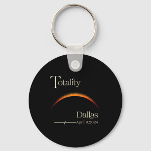 Totality Solar Eclipse Dallas Texas Total Solar Ec Keychain