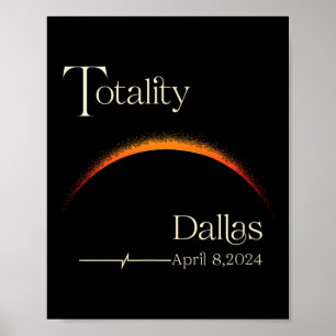Totality Solar Eclipse Dallas Texas Total Solar Ec Poster