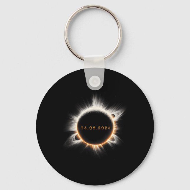 Totality Spring 4.08.24 Total Solar Eclipse 2024  Keychain (Front)