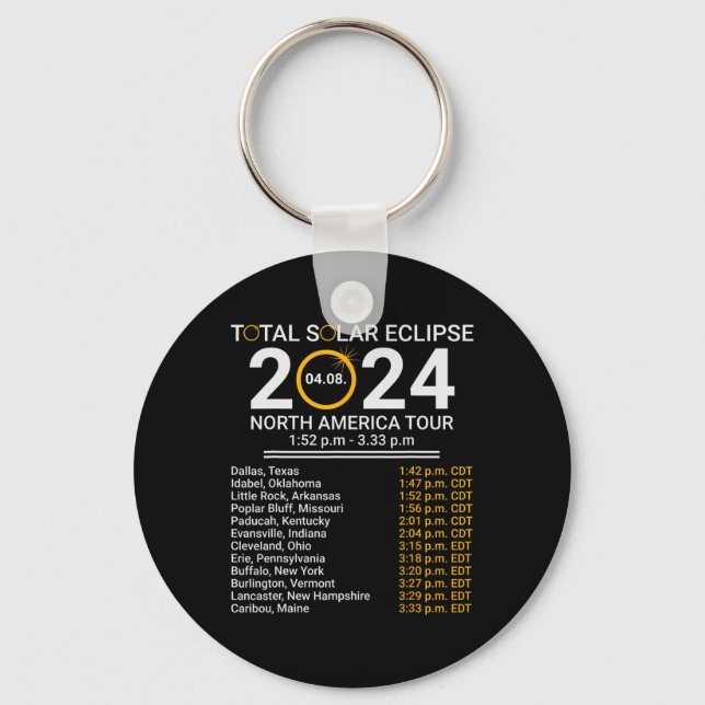 Totality Spring 4.08.24 Total Solar Eclipse 2024  Keychain (Front)