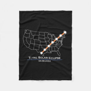 Totality Total Solar Eclipse April 8 2024 Fleece Blanket