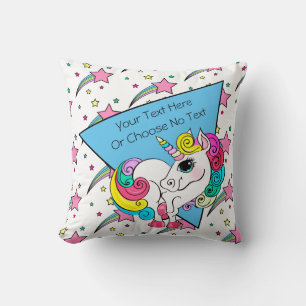 Totally 80s 90s Retro Colourful Stars White Throw Pillow