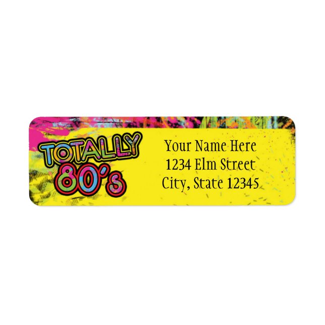 Totally 80's Birthday Party Retro Address Label (Front)