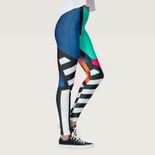Totally 80s Painted Brick Block Colours Leggings