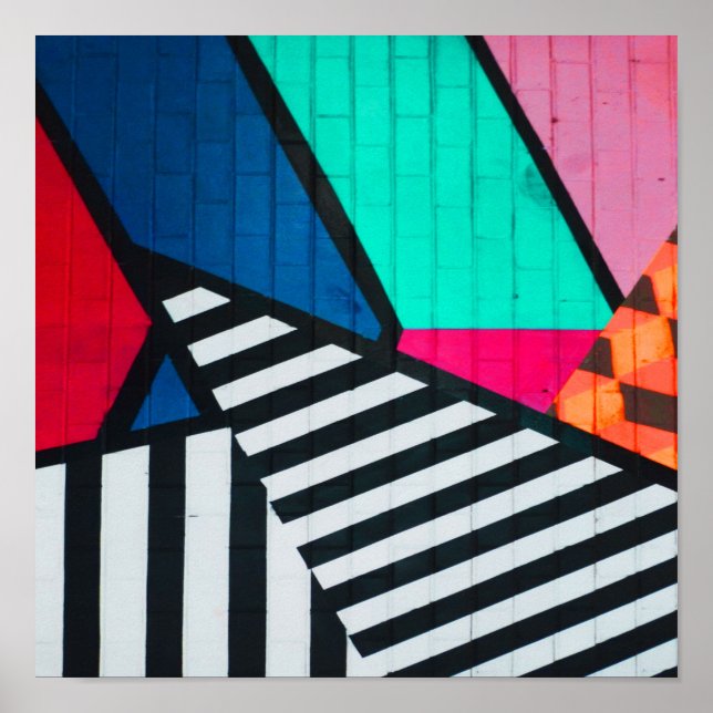 Totally 80s Painted Brick Block Colours Poster (Front)