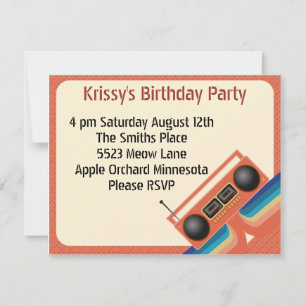 Totally 80s Tapedeck Party Invitation