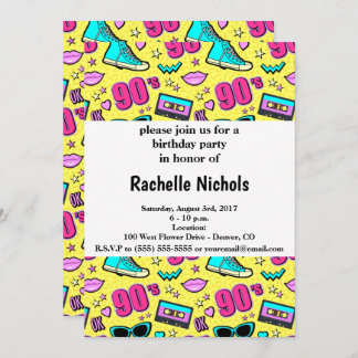 Totally 90's Patterned Invitation