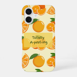 Totally a-pee-ling orange pattern iPhone 16 case