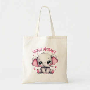 Totally Adorable Elephant Cute Art Tote Bag