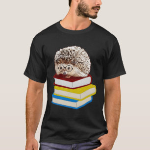 Totally Adorable Hedgehog Book Nerd T-Shirt