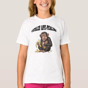 Totally Ape-Pealing Chimpanzee Eating Bananas T-Shirt