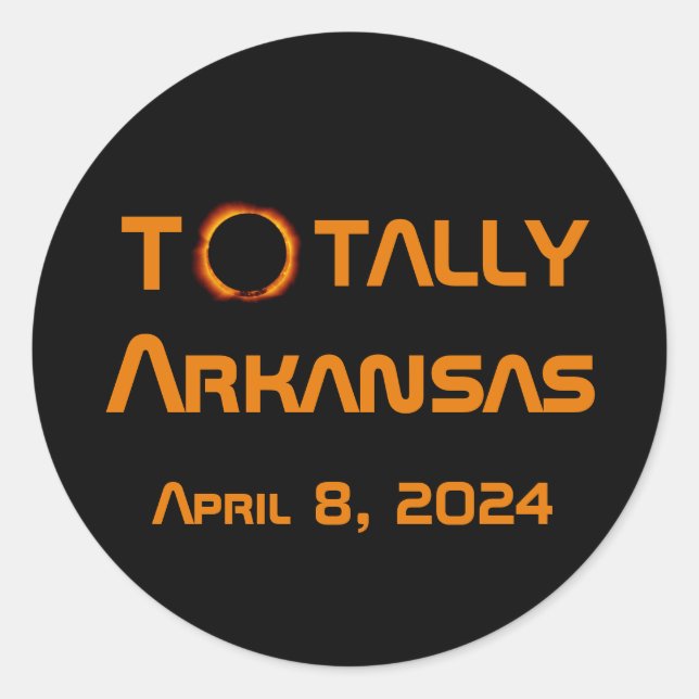 Totally Arkansas 2024 Solar Eclipse Classic Round Sticker (Front)