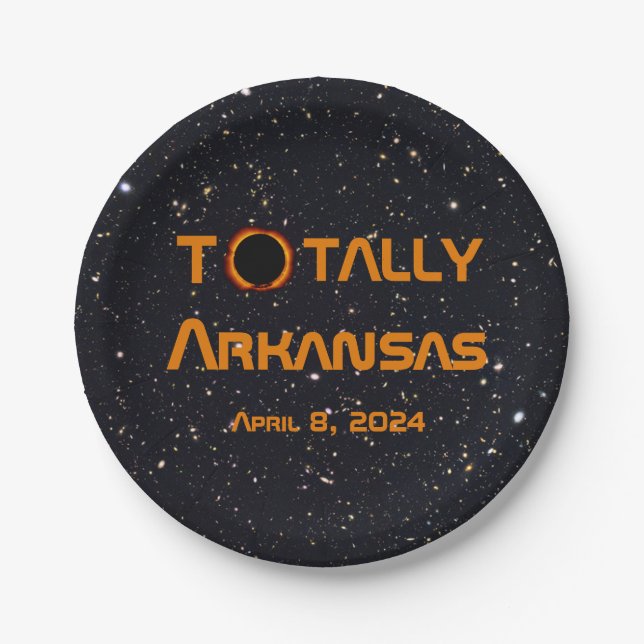 Totally Arkansas 2024 Solar Eclipse Paper Plate (Front)