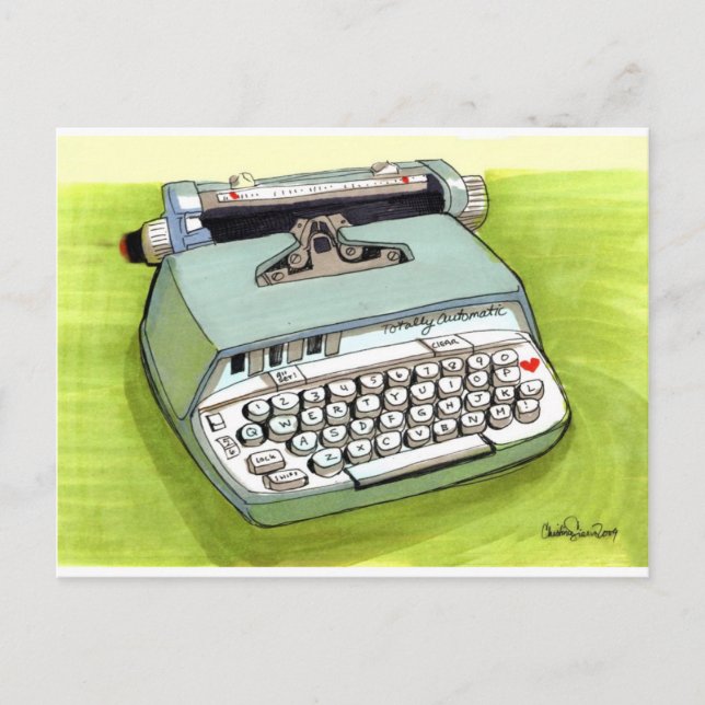 Totally Auto Matic Classic Typewriter Postcard (Front)