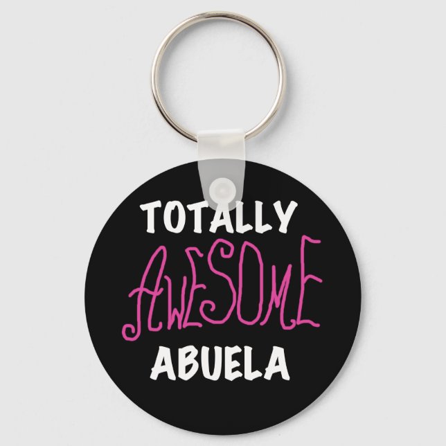 Totally Awesome Abuela Pink T-shirts and Gifts Keychain (Front)