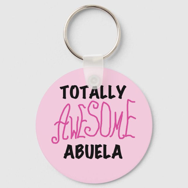 Totally Awesome Abuela Pink Tshirts and GIfts Keychain (Front)