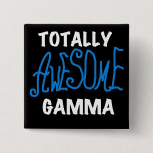 Totally Awesome Gamma Blue Tshirts and Gifts 2 Inch Square Button