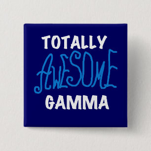 Totally Awesome Gamma Blue Tshirts and Gifts 2 Inch Square Button