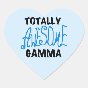 Totally Awesome Gamma Blue Tshirts and Gifts Heart Sticker