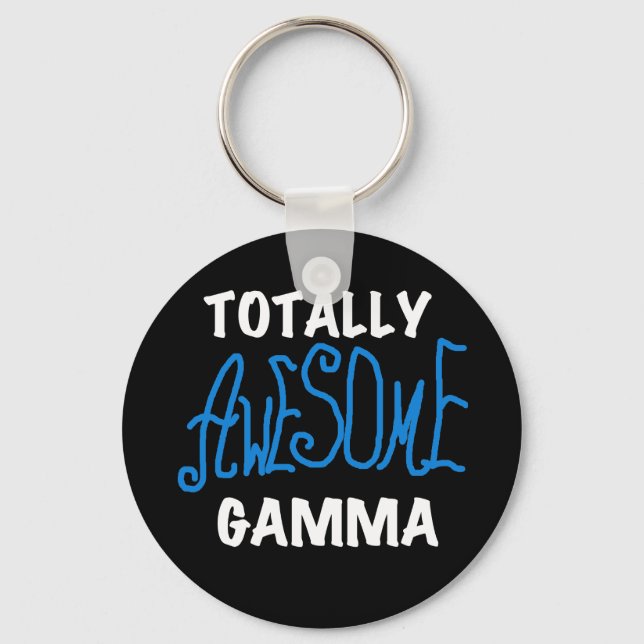 Totally Awesome Gamma Blue Tshirts and Gifts Keychain (Front)
