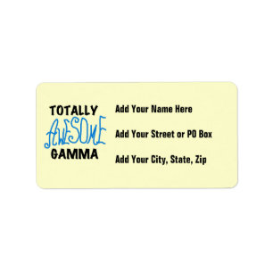 Totally Awesome Gamma Blue Tshirts and Gifts Label