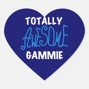 Totally Awesome Gammie Blue T-shirts and Gifts Heart Sticker