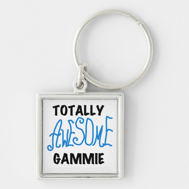 Totally Awesome Gammie Blue Tshirts and Gifts Keychain (Front)