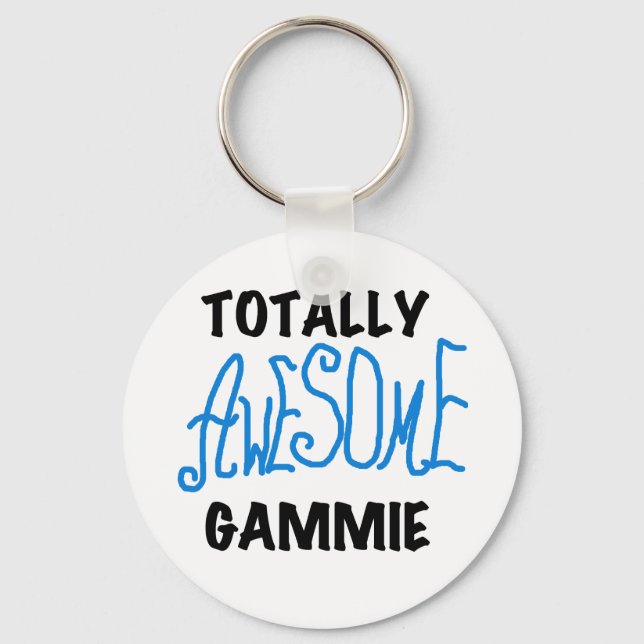 Totally Awesome Gammie Blue Tshirts and Gifts Keychain (Front)