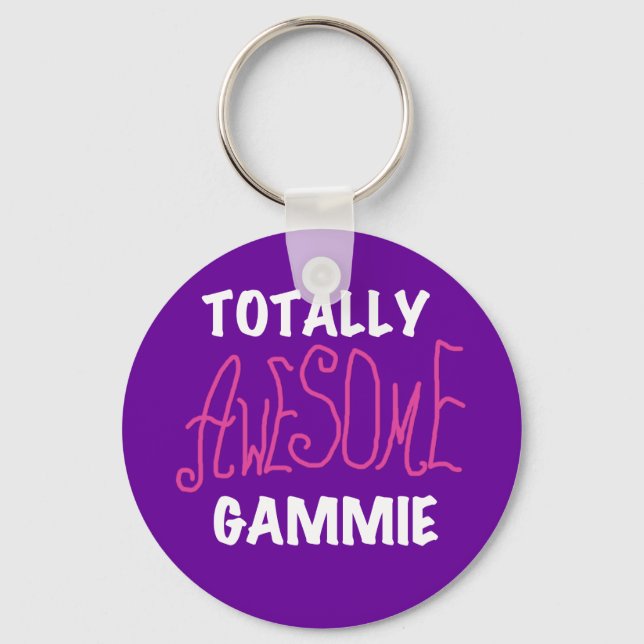 Totally Awesome Gammie Pink T-shirts and Gifts Keychain (Front)