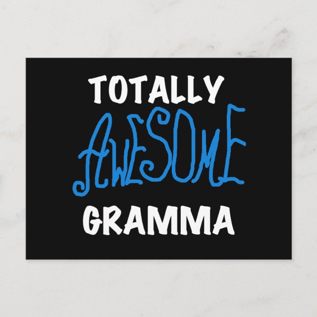Totally Awesome Gramma Blue T-shirts and Gifts Postcard (Front)
