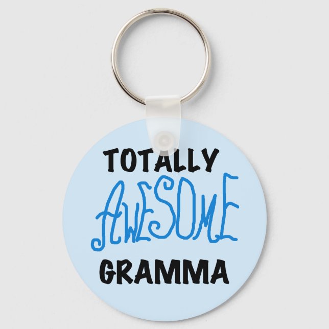 Totally Awesome Gramma Blue Tshirts Gifts Keychain (Front)