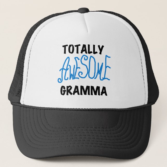 Totally Awesome Gramma Blue Tshirts Gifts Trucker Hat (Front)