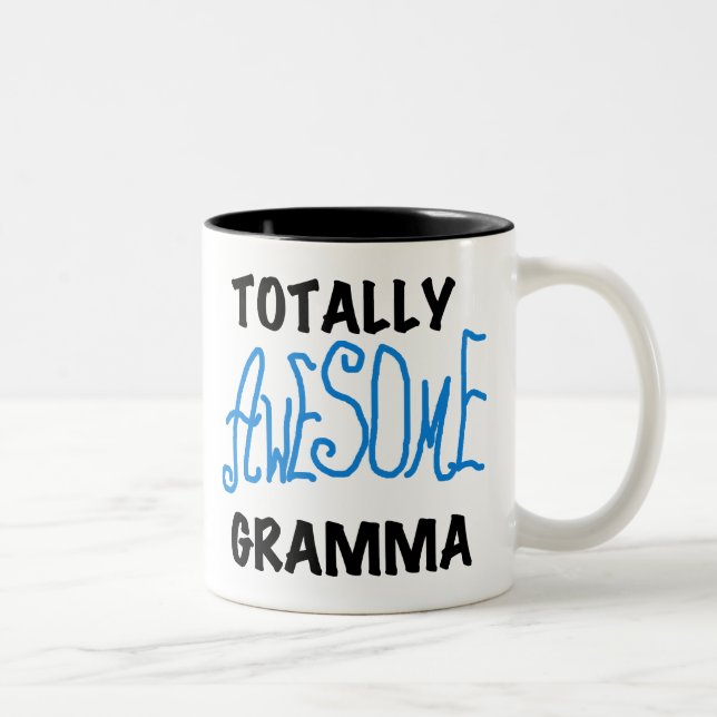 Totally Awesome Gramma Blue Tshirts Gifts Two-Tone Coffee Mug (Right)